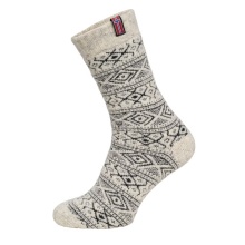 Skarpety wełniane HomeOfSocks z flagą Skandynawii Norwegii w kolorze wełnianym białym/anthracite - 1 para