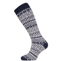 HomeOfSocks Skarpety do kolan Skandynawskie Norwegia (wełna owcza) granatowe - 1 para