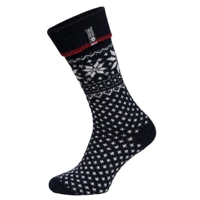 HomeOfSocks Skarpetki wełniane Skandynawska Flaga 47 granatowe - 1 para