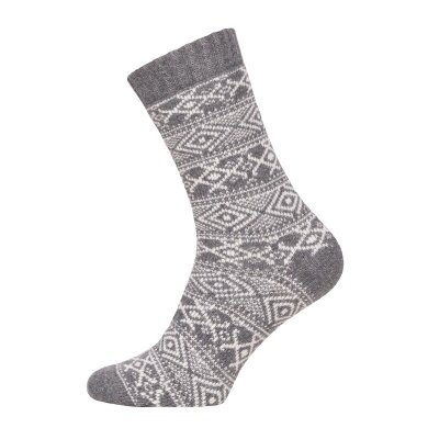 HomeOfSocks Skarpetki wełniane Hygge (wełna, skandynawski design) szare - 1 para