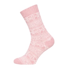 HomeOfSocks Skarpetki wełniane Hygge (wełna, skandynawski design) róż - 1 para