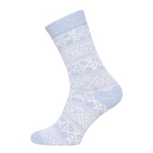 HomeOfSocks Skarpetki wełniane Hygge (wełna, skandynawski design) jasnoniebieskie - 1 para