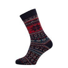 HomeOfSocks Skarpety wełniane Hygge Grube granatowe/wielokolorowe - 1 para