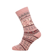 HomeOfSocks Skarpetki wełniane Hygge Grube różowe/wielokolorowe - 1 para