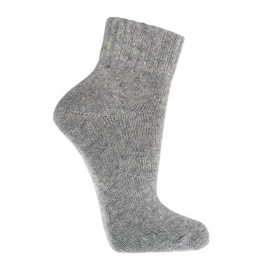 HomeOfSocks Skarpetki wełniane Sneaker (wełna merino i kaszmir) szare - 2 pary