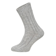 HomeOfSocks Skarpety wełniane z alpaki naturalne jasnoszare/brązowe - 2 pary