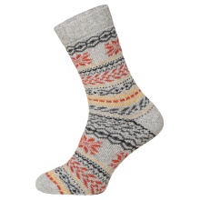 HomeOfSocks Skarpety wełniane Hygge w norweskim wzorze antracytowo/szaro/kolorowe - 2 pary