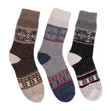 Skarpety wełniane HomeOfSocks Hygge (45% wełny) czarne/wielokolorowe - 1 para