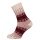 HomeOfSocks Skarpetki wełniane Hygge Kolorowe Jacquard beżowo/czerwone - 1 para