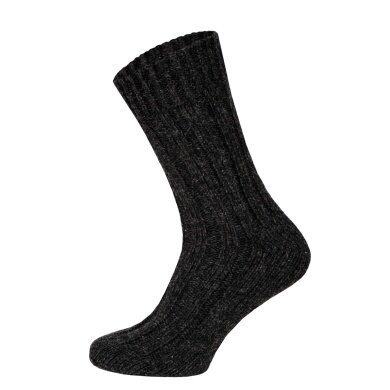 Skarpety wełniane HomeOfSocks 100% naturalne ciepłe antracytowe - 2 pary