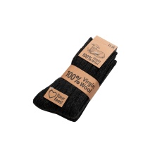 Skarpety wełniane HomeOfSocks 100% naturalne ciepłe antracytowe - 2 pary