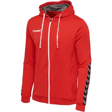 hummel Sportowa kurtka z kapturem hmlAUTHENTIC Poly Zip Hoodie (strukturalny poliester) czerwona Mężczyźni