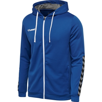 hummel Sportowa bluza z kapturem hmlAUTHENTIC Poly Zip Hoodie (strukturalny poliester) w kolorze niebieskim dla mężczyzn