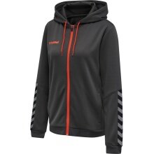 hummel Sportowa bluza z kapturem hmlAUTHENTIC Poly Zip Hoodie (strukturalny poliester) asfaltowy szary Damska