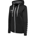 hummel Sportowa bluza z kapturem hmlAUTHENTIC Poly Zip Hoodie (strukturalny poliester) czarna/biała Damska