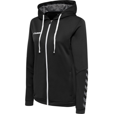 hummel Sportowa bluza z kapturem hmlAUTHENTIC Poly Zip Hoodie (strukturalny poliester) czarna/biała Damska