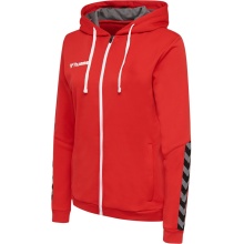 hummel Sportowa bluza z kapturem hmlAUTHENTIC Poly Zip Hoodie (strukturalny poliester) czerwony Damska