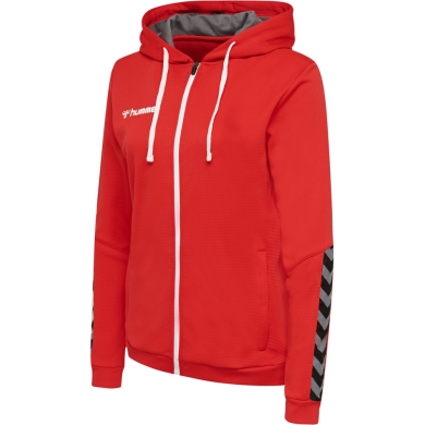 hummel Sportowa bluza z kapturem hmlAUTHENTIC Poly Zip Hoodie (strukturalny poliester) czerwony Damska