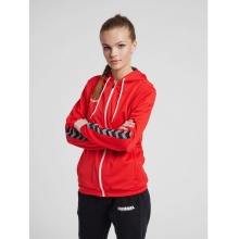 hummel Sportowa bluza z kapturem hmlAUTHENTIC Poly Zip Hoodie (strukturalny poliester) czerwony Damska