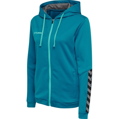 hummel Sportowa bluza z kapturem hmlAUTHENTIC Poly Zip Hoodie (strukturalny poliester) niebieski turkusowy Damska