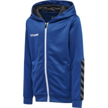 hummel Sportowa bluza z kapturem hmlAUTHENTIC Poly Zip Hoodie (dzianina poliestrowa) granatowa dziecięca