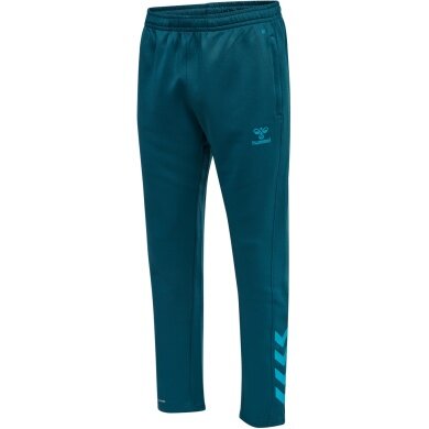 hummel Spodnie sportowe hmlCORE XK Poly Pants (Materiał poliestrowy, z kieszeniami na zamek błyskawiczny) Długie koralowo-niebieskie Mężczyźni