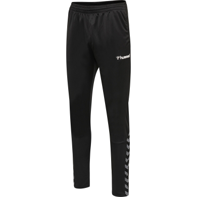 hummel Spodnie sportowe hmlAUTHENTIC Training Pant (materiał interlock, z kieszeniami na zamek błyskawiczny) Długie czarne/białe Męskie