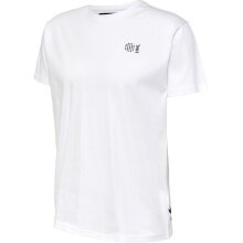 hummel Sport/Czas wolny T-shirt hmlCOURT Cotton (elastyczny materiał dżersejowy) krótki rękaw biały mężczyźni