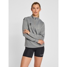 hummel Sportowa bluzka z długim rękawem hmlCORE XK Half-Zip Sweat (materiał poliestrowy) szara Damska