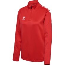 hummel Sportowa koszulka z długim rękawem hmlCORE XK Half-Zip Sweat (materiał poliestrowy) czerwony Damska