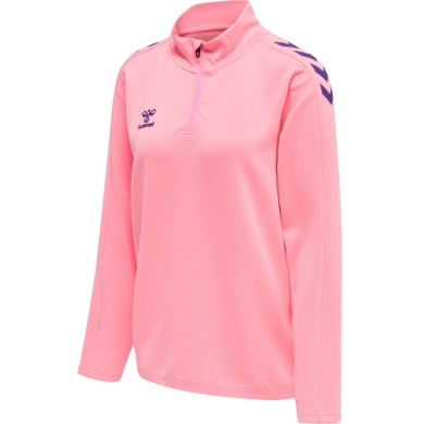 hummel Sportowa koszulka z długim rękawem hmlCORE XK Half-Zip Sweat (materiał poliestrowy) różowa damska