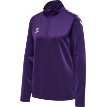 hummel Sportowa koszulka z długim rękawem hmlCORE XK Half-Zip Sweat (materiał poliestrowy) fioletowa/biała Damska