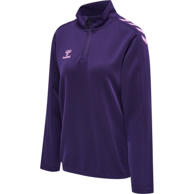 hummel Sportowa koszulka z długim rękawem hmlCORE XK Half-Zip Sweat (materiał poliestrowy) fioletowa Damska