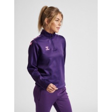 hummel Sportowa koszulka z długim rękawem hmlCORE XK Half-Zip Sweat (materiał poliestrowy) fioletowa Damska