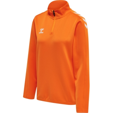 hummel Sportowa koszulka z długim rękawem hmlCORE XK Half-Zip Sweat (materiał poliestrowy) pomarańczowa damska