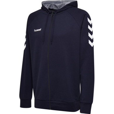 hummel Kurtka z kapturem Basic hmlGO Cotton Zip Hoodie (Bawełna) granatowa Mężczyźni