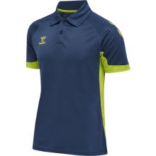 hummel Sport-Polo hmlLEAD Functional (Materiał Mesh) Krótki rękaw ciemnoniebieski Mężczyźni