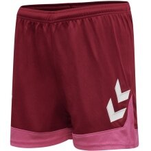 hummel Spodenki sportowe hmlLEAD Poly Shorts (materiał siatkowy, bez bocznych kieszeni) Krótkie bordowe/różowe Damskie