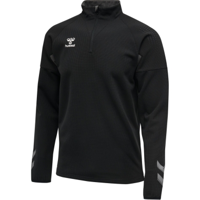 hummel Sportowa koszulka z długim rękawem hmlLEAD Pro Half Zip (lekki materiał dresowy, pół zamek błyskawiczny) czarna Męska