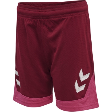 hummel Spodenki sportowe hmlLEAD Poly Shorts (materiał siatkowy, bez bocznych kieszeni) Krótkie bordowe/różowe Dziecięce