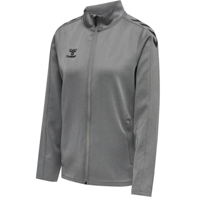 hummel Sportowa kurtka treningowa hmlCORE XK Poly Zip Sweat (materiał poliestrowy, zamek błyskawiczny z przodu) szara Damska