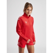 hummel Sportowa kurtka treningowa hmlCORE XK Poly Zip Sweat (materiał poliestrowy, zamek błyskawiczny z przodu) czerwony Damska