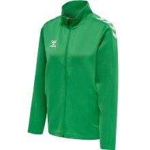 hummel Sportowa kurtka treningowa hmlCORE XK Poly Zip Sweat (materiał poliestrowy, zamek błyskawiczny z przodu) zielona damska