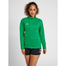 hummel Sportowa kurtka treningowa hmlCORE XK Poly Zip Sweat (materiał poliestrowy, zamek błyskawiczny z przodu) zielona damska