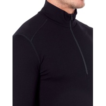 Icebreaker Bielizna termiczna z długim rękawem 260 Tech Half-Zip - wełna merino, dopasowana - czarna męska