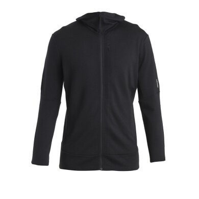 Icebreaker Kurtka z kapturem Merino 260 Quantum IV Zip-Hoodie (100% wełna merino) czarna męska