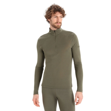 Icebreaker Bielizna Termo-Długi Rękaw 175 Everyday Half-Zip - Wełna Merino - zielony lodowy Mężczyźni