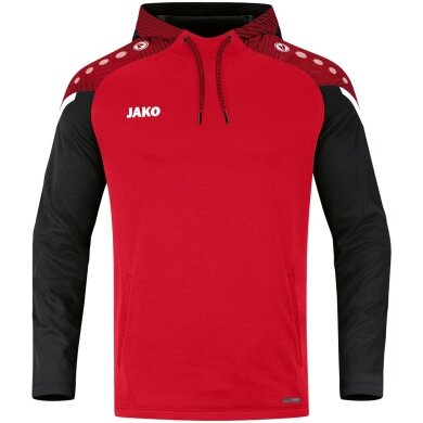 JAKO Bluza z kapturem (Hoodie) Performance (Fleece poliestrowe) czerwono/czarna męska