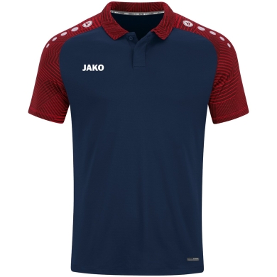 JAKO Sport-Polo Performance (oddychające, szybko schnące) granatowo/czerwone dziecięce