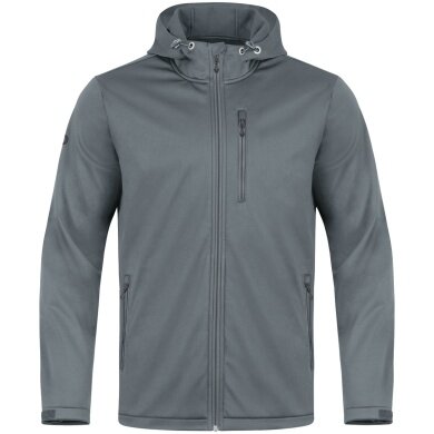 JAKO Kurtka Softshell Premium (Kaptur, wiatro- i wodoodporna) ciemnoszara Dziecięca